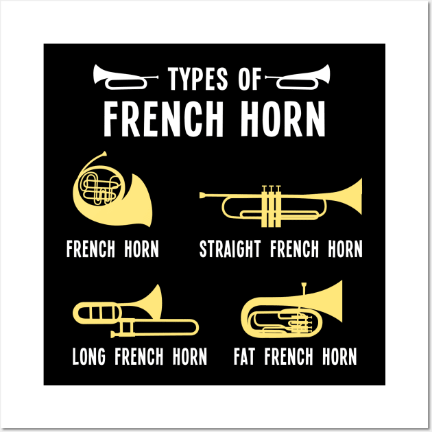 Types of French Horn Wall Art by Shirtbubble